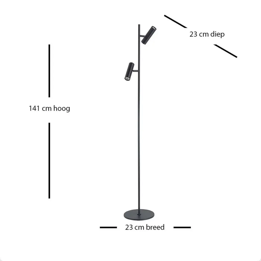Highlight Vloerlamp Trend 140cm - Zwart