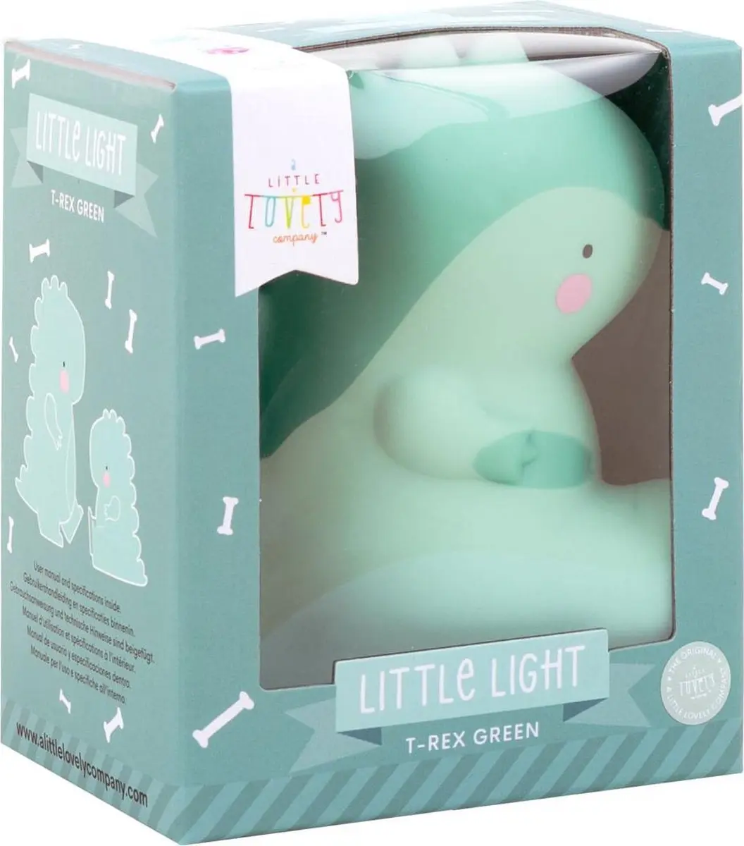 A Little Lovely Company T-Rex Kinderlamp - Groen - 3x AAA