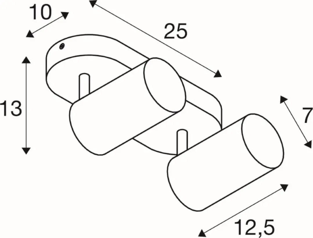 SLV Asto Aluminium Spot - 2x GU10 10W - Zwart