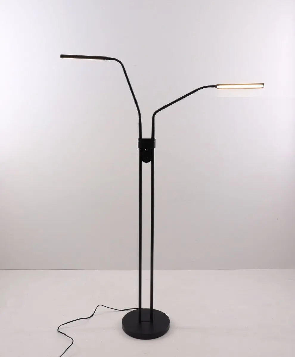 Highlight Moderne Dubbele LED Vloerlamp - 2700K Zwart
