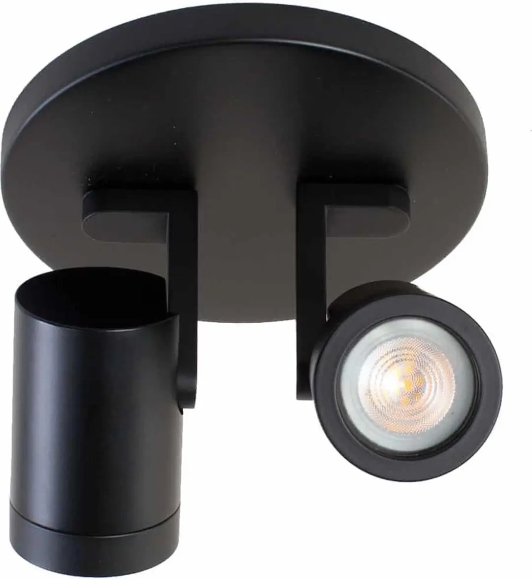 Highlight Aston Opbouwspot - 2-voudig GU10 - Zwart - Ø17cm
