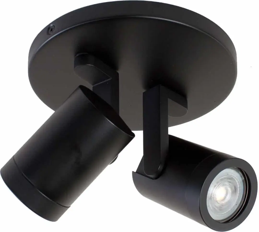 Highlight Aston Opbouwspot - 2-voudig GU10 - Zwart - Ø17cm