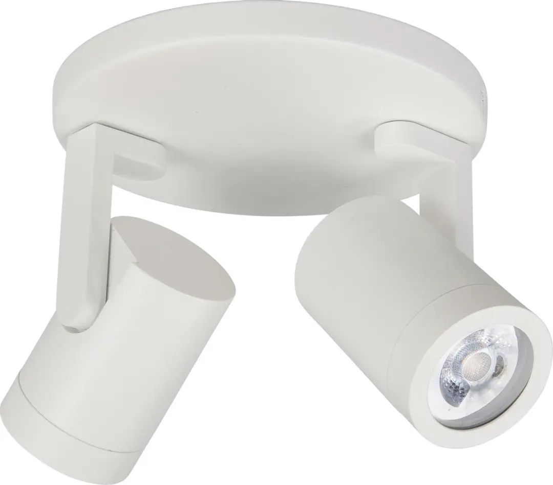 Highlight Aston Opbouwspot GU10 - 2-voudig - Wit Metaal - Ø17cm