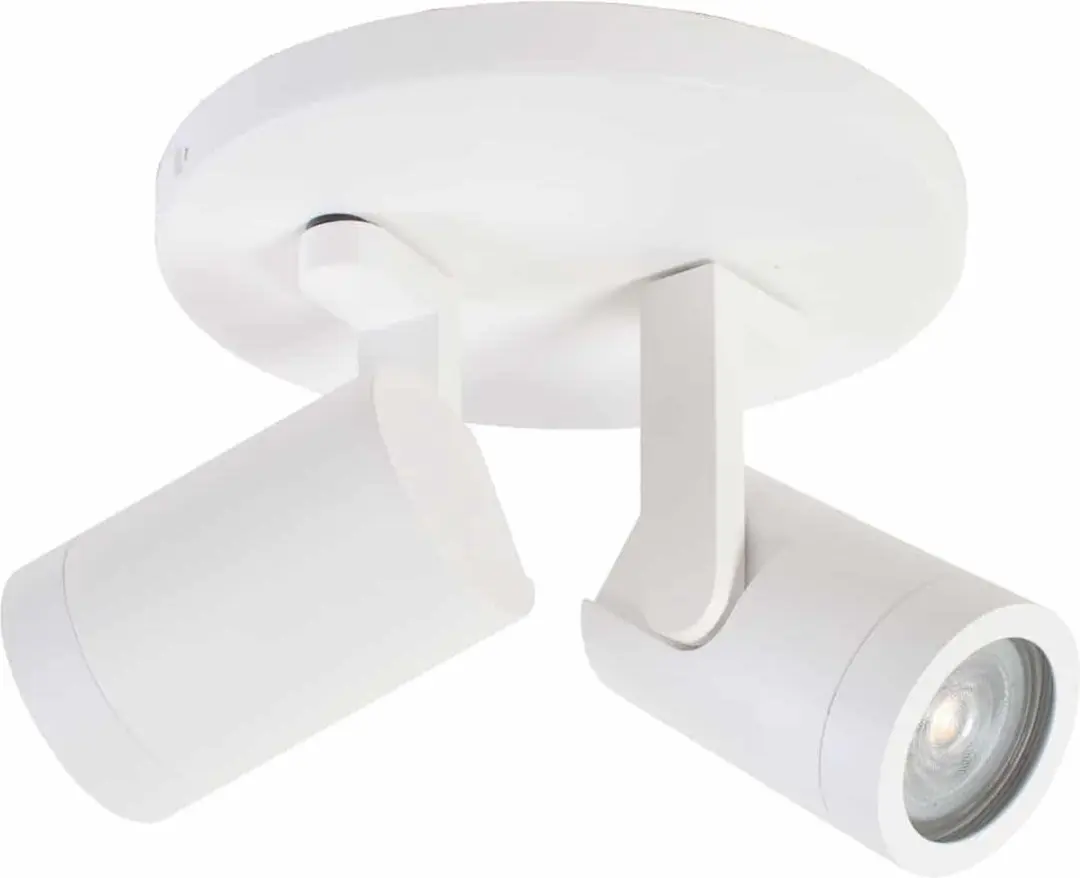 Highlight Aston Opbouwspot GU10 - 2-voudig - Wit Metaal - Ø17cm