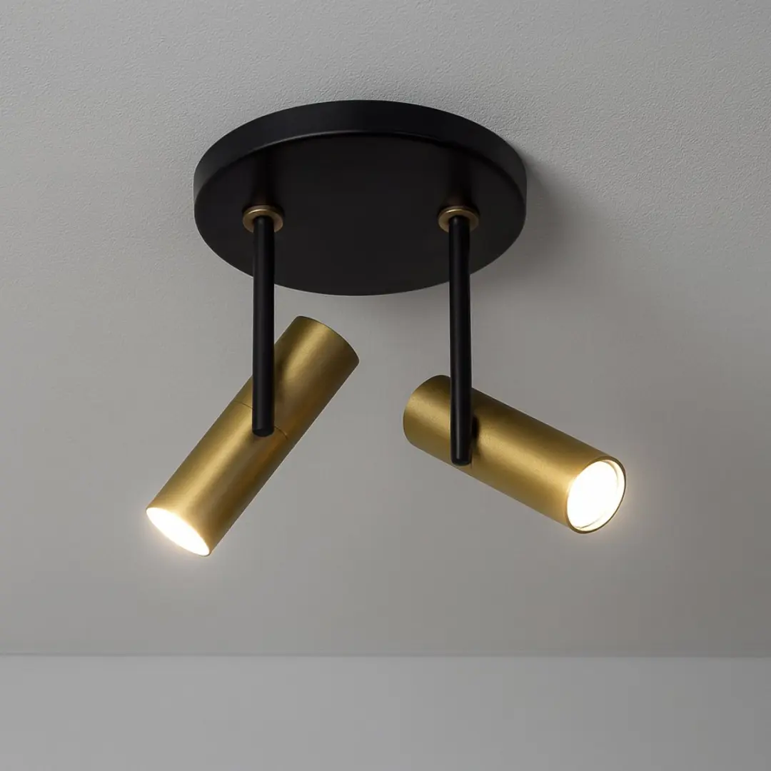 Highlight Spot Trend Mini GU10 - 2-voudig - Ø15cm - Zwart Messing