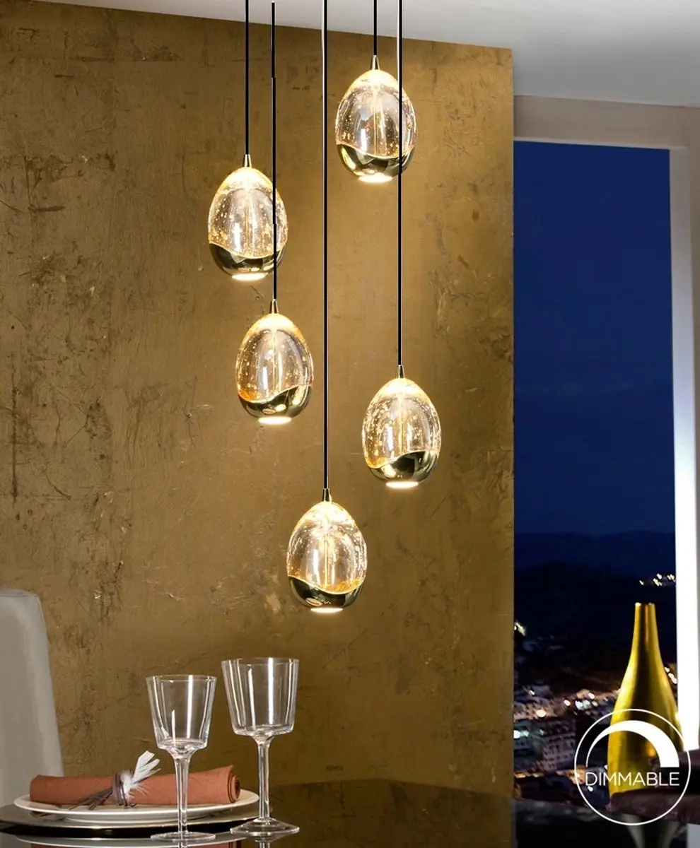 HighLight Golden Egg Hanglamp - 3 Lichtpunten - Zwart/Goud