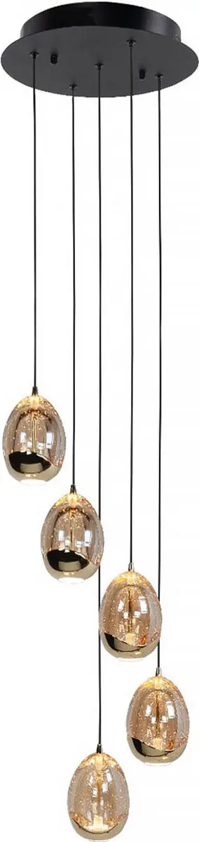 HighLight Golden Egg Hanglamp - 3 Lichtpunten - Zwart/Goud