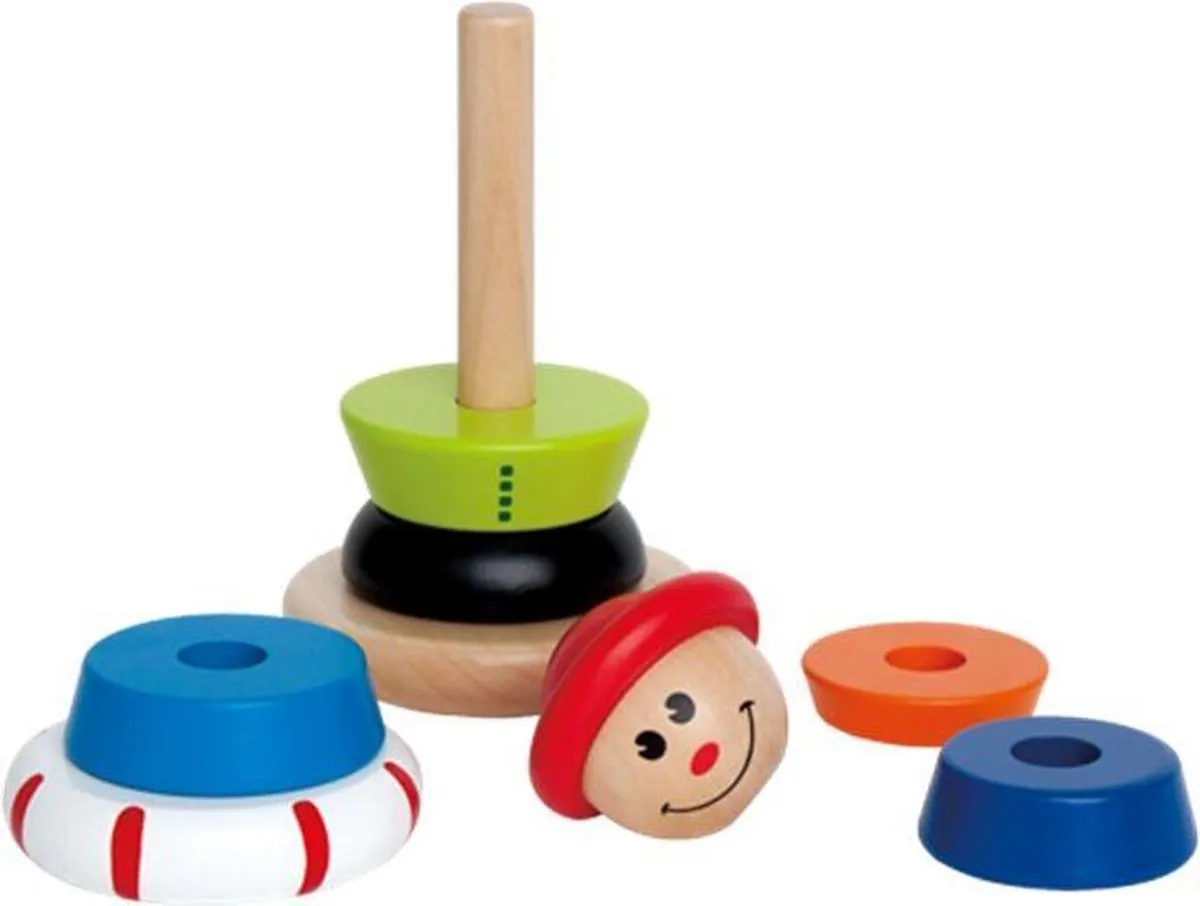 Hape Stacking Jack Houten Stapeltoren 16,9cm - Multicolor