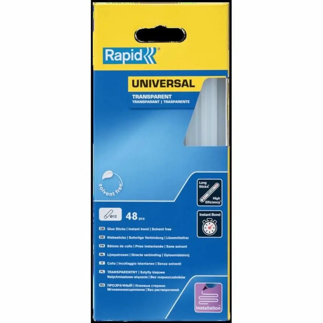 Rapid Universal Transparante Lijmsticks 12mm - 190mm - 12 Stuks