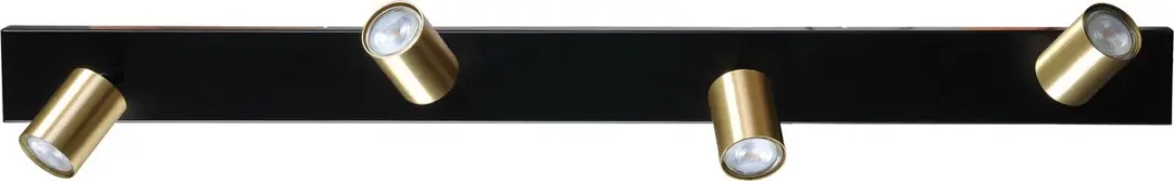 Masterlight Opbouwspot 4-lichts Balk - Zwart/Goud