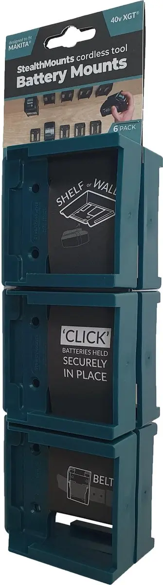 StealthMounts Accuhouder BM-MK40-BLU-6 - 6 Stuks - Blauw - afbeelding 6 van 6