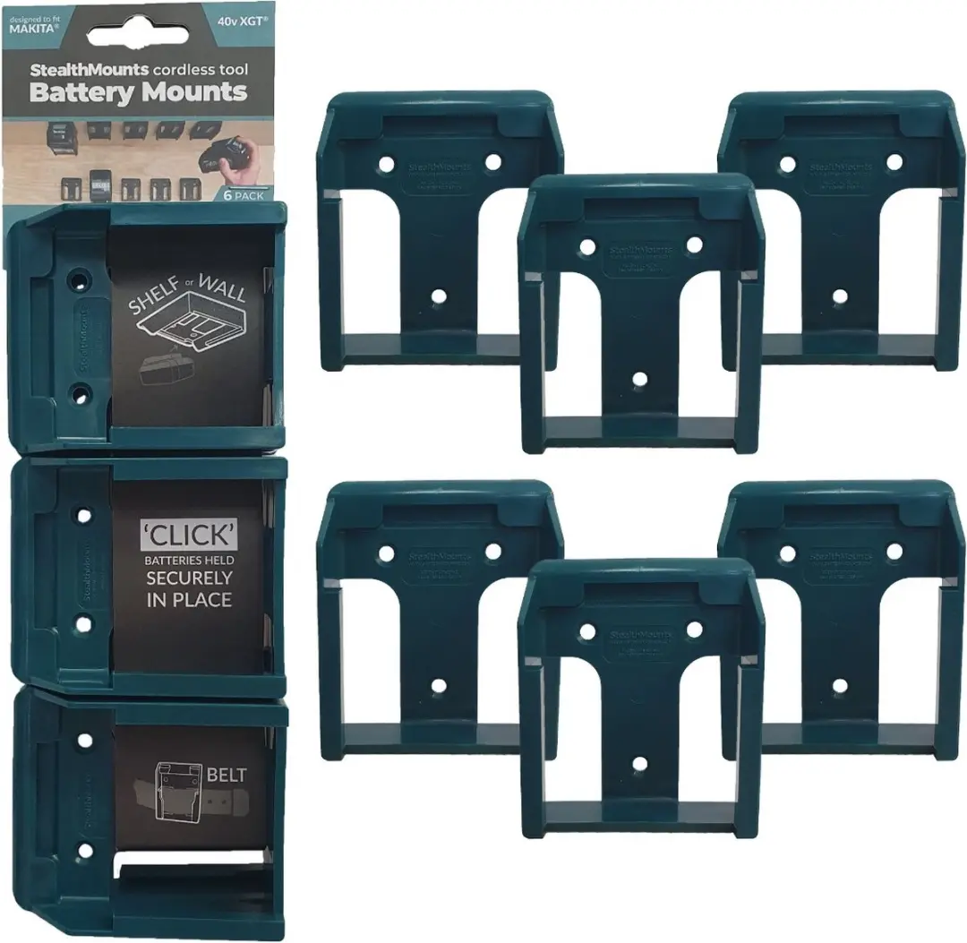 StealthMounts Accuhouder BM-MK40-BLU-6 - 6 Stuks - Blauw