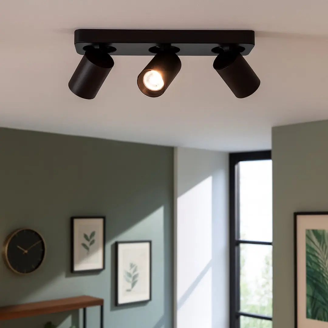Highlight Oliver Opbouwspot - 3-voudig GU10 35cm Zwart