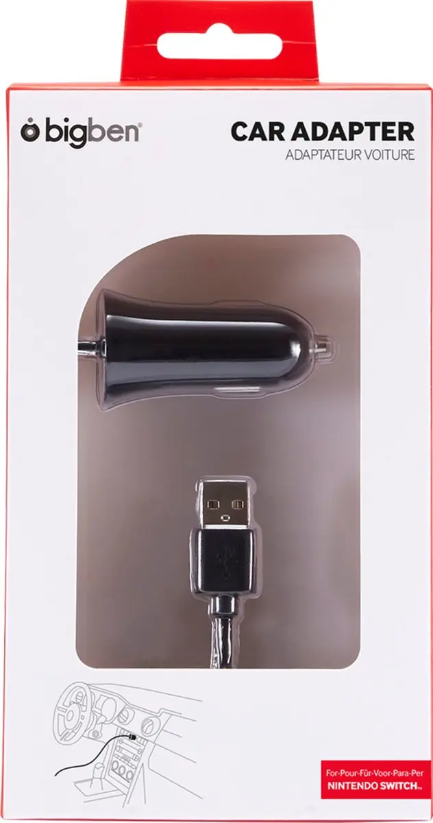 Bigben Car Charger V2 Nintendo Switch - 3,6 kW - Zwart