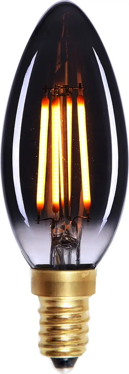 Highlight LED Kaarslamp E14 4W 130lm 2200K - Rookglas - afbeelding 6 van 6