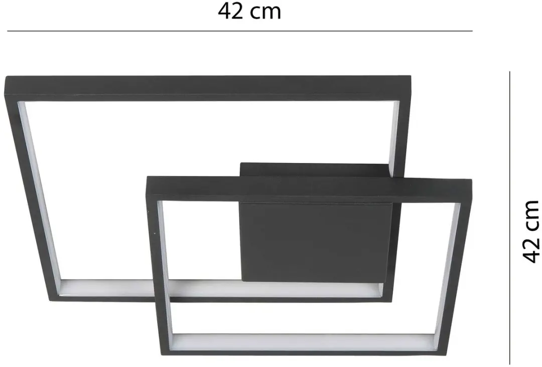 Highlight Piazza Plafondlamp 42cm - Zwart