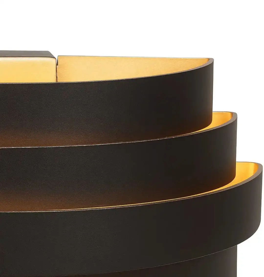 Highlight Scudo Wandlamp 20cm - Zwart/Goud