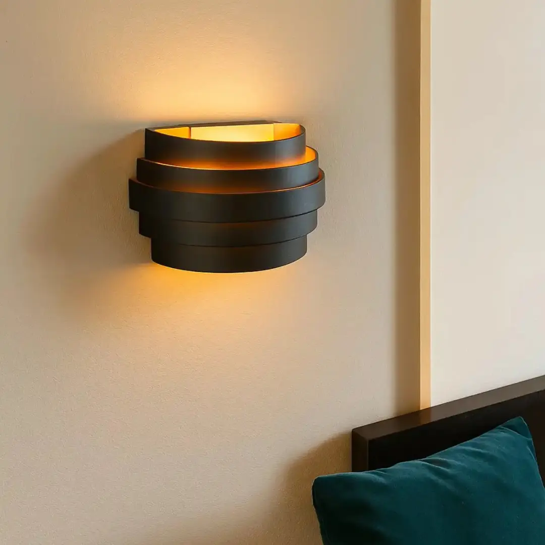 Highlight Scudo Wandlamp 20cm - Zwart/Goud