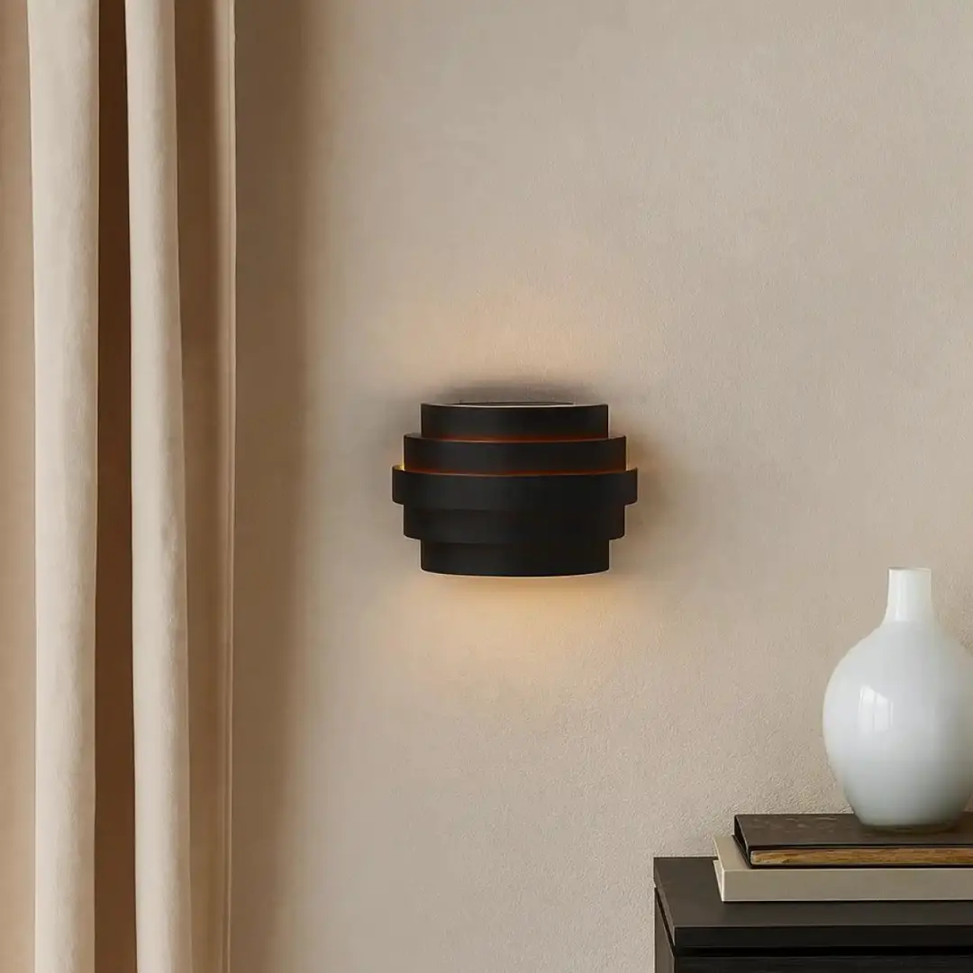 Highlight Scudo Wandlamp 20cm - Zwart/Goud