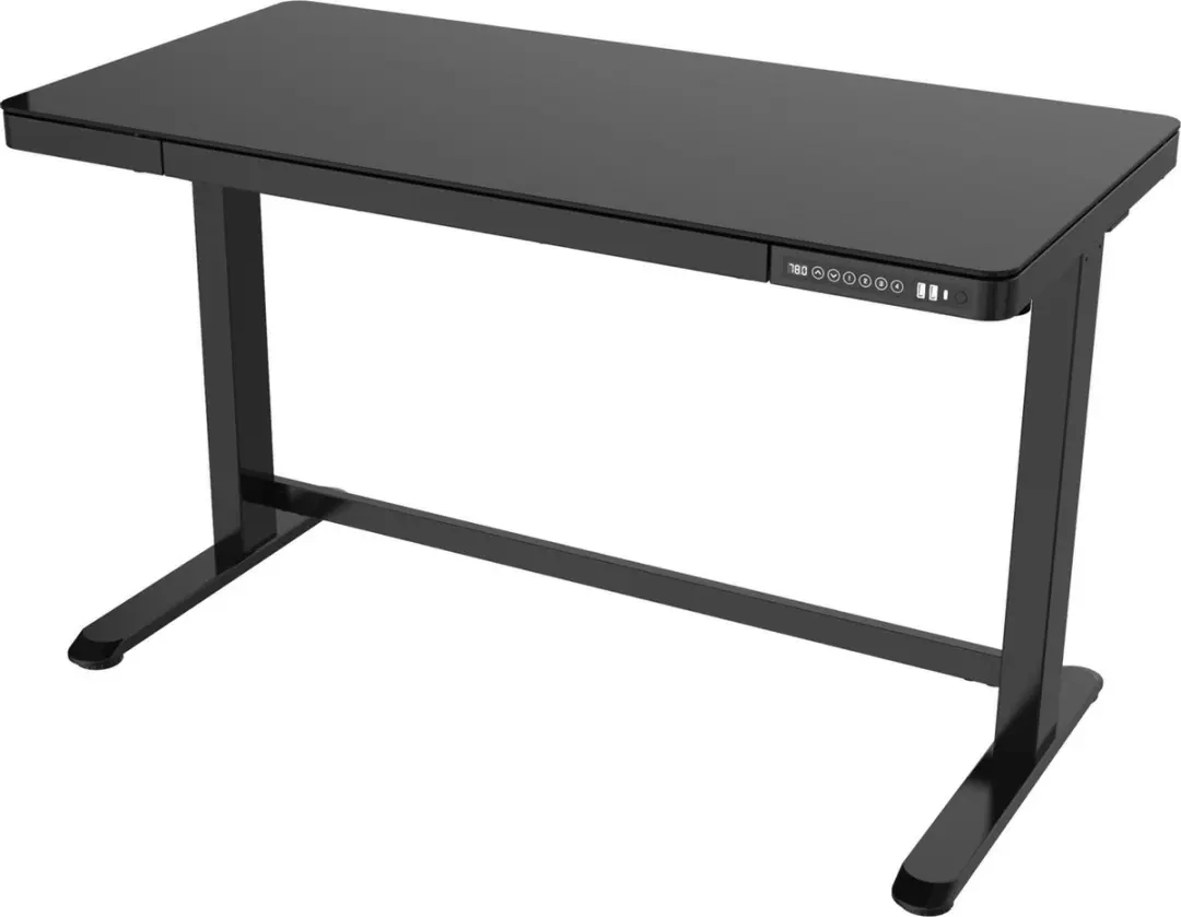Euroseats Elektrisch Zit-Sta Bureau - Zwart Glas