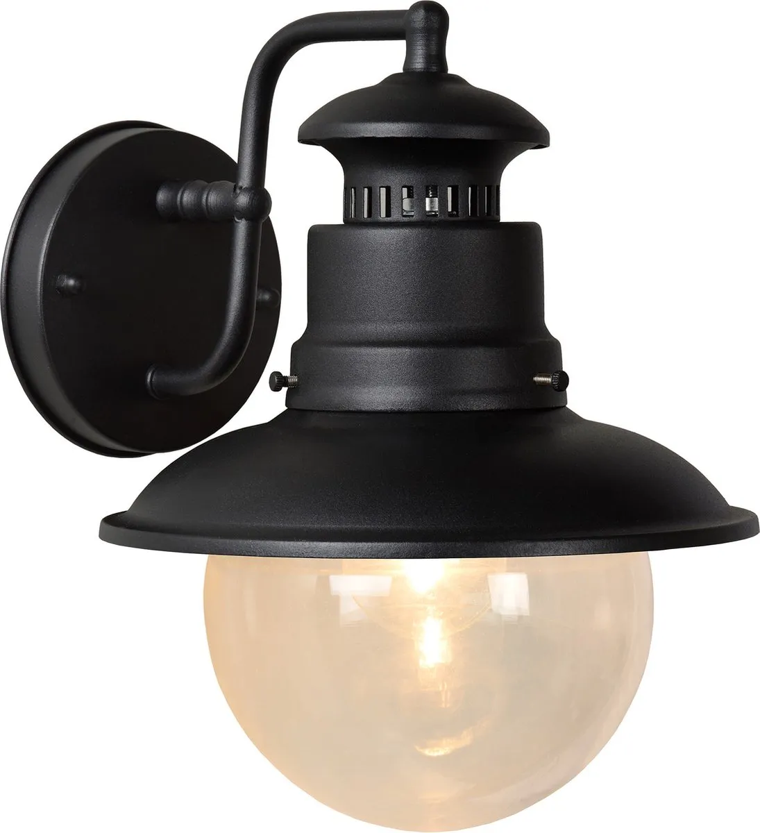 Lucide Figo Wandlamp Ø21,5cm - 1xE27 - Zwart