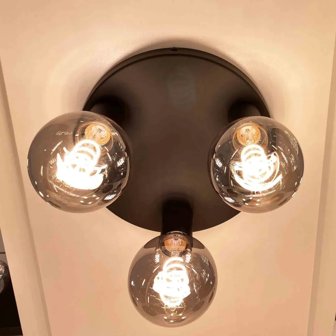 Highlight Basic Plafondlamp 3 Lichts - 25cm - Zwart