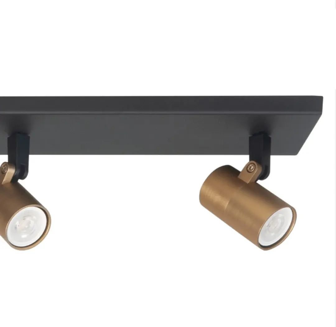 Highlight Spot Piccolo GU10 4-Lichts Balk - 65cm - Zwart & Goud