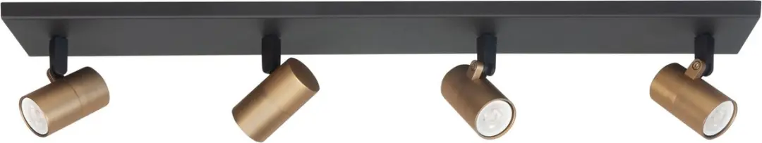 Highlight Spot Piccolo GU10 4-Lichts Balk - 65cm - Zwart & Goud