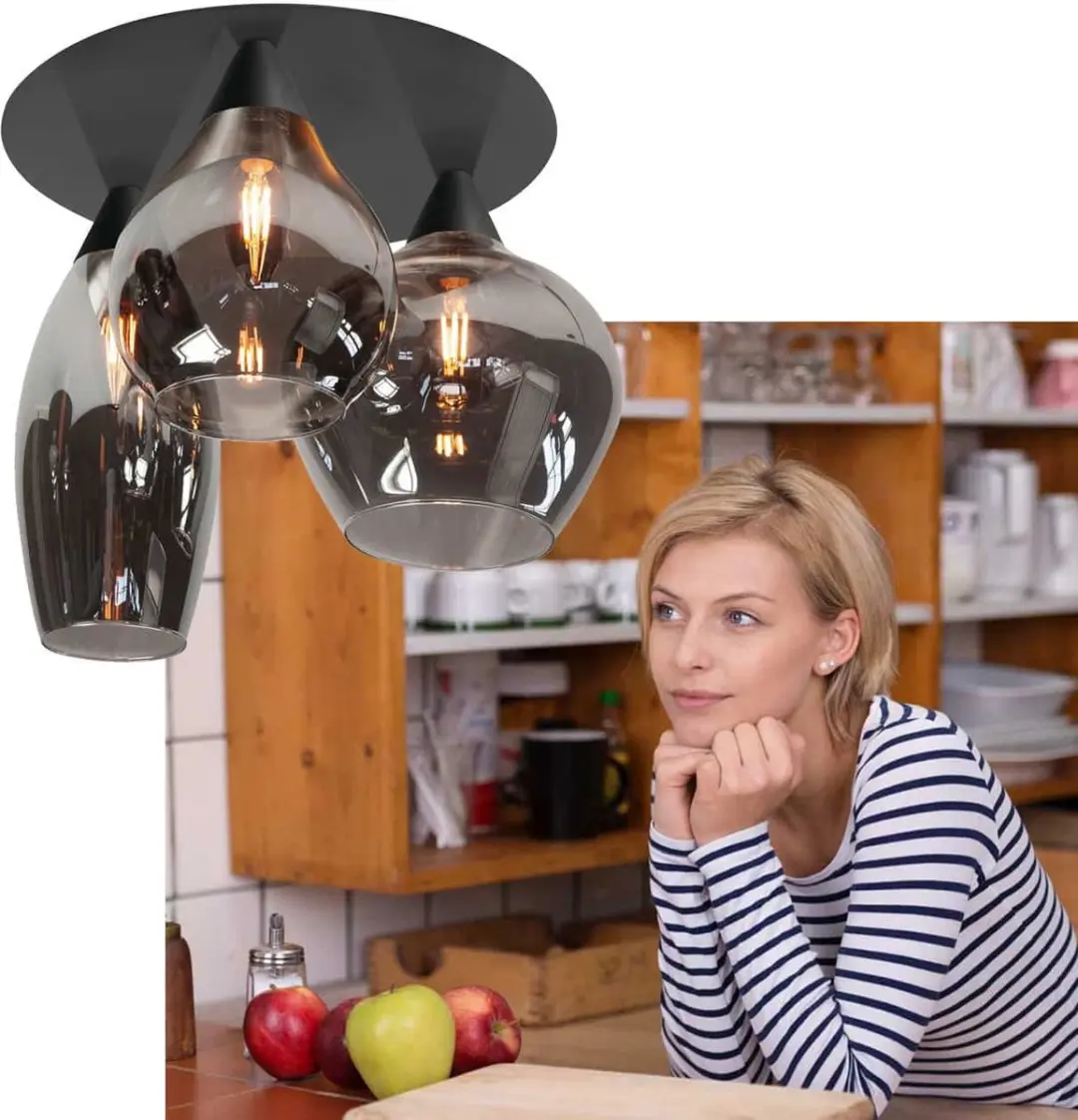 Highlight Cambio Plafondlamp 32cm - Zwart/Smoke