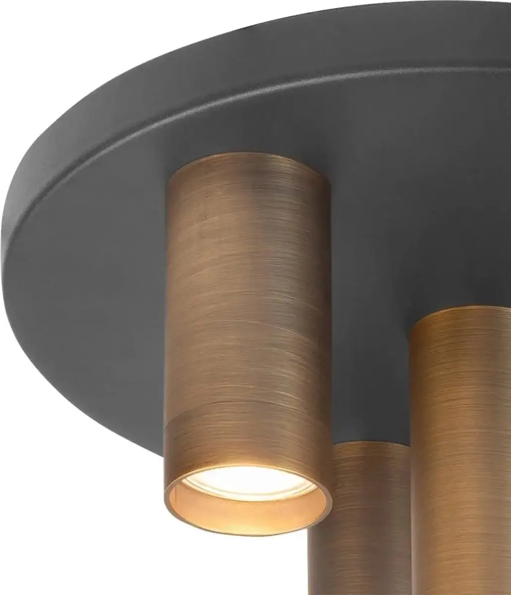 Highlight Perugia 4 Plafondlamp Ø35cm - Brons/Zwart