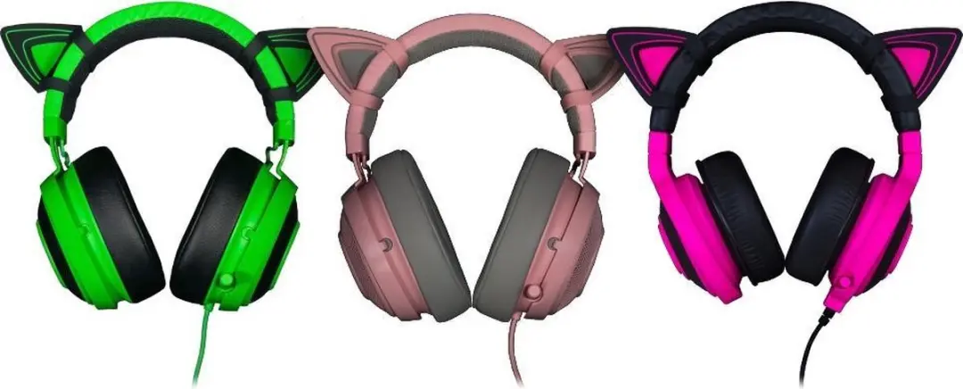 Razer Kitty Ears voor Kraken - Groen/zwart RC21-01140200-W3M1 - afbeelding 6 van 6