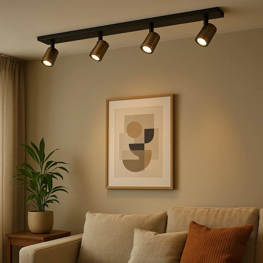 Highlight Aston Opbouwspot 4-voudig GU10 - 91,5cm - BronsZwart
