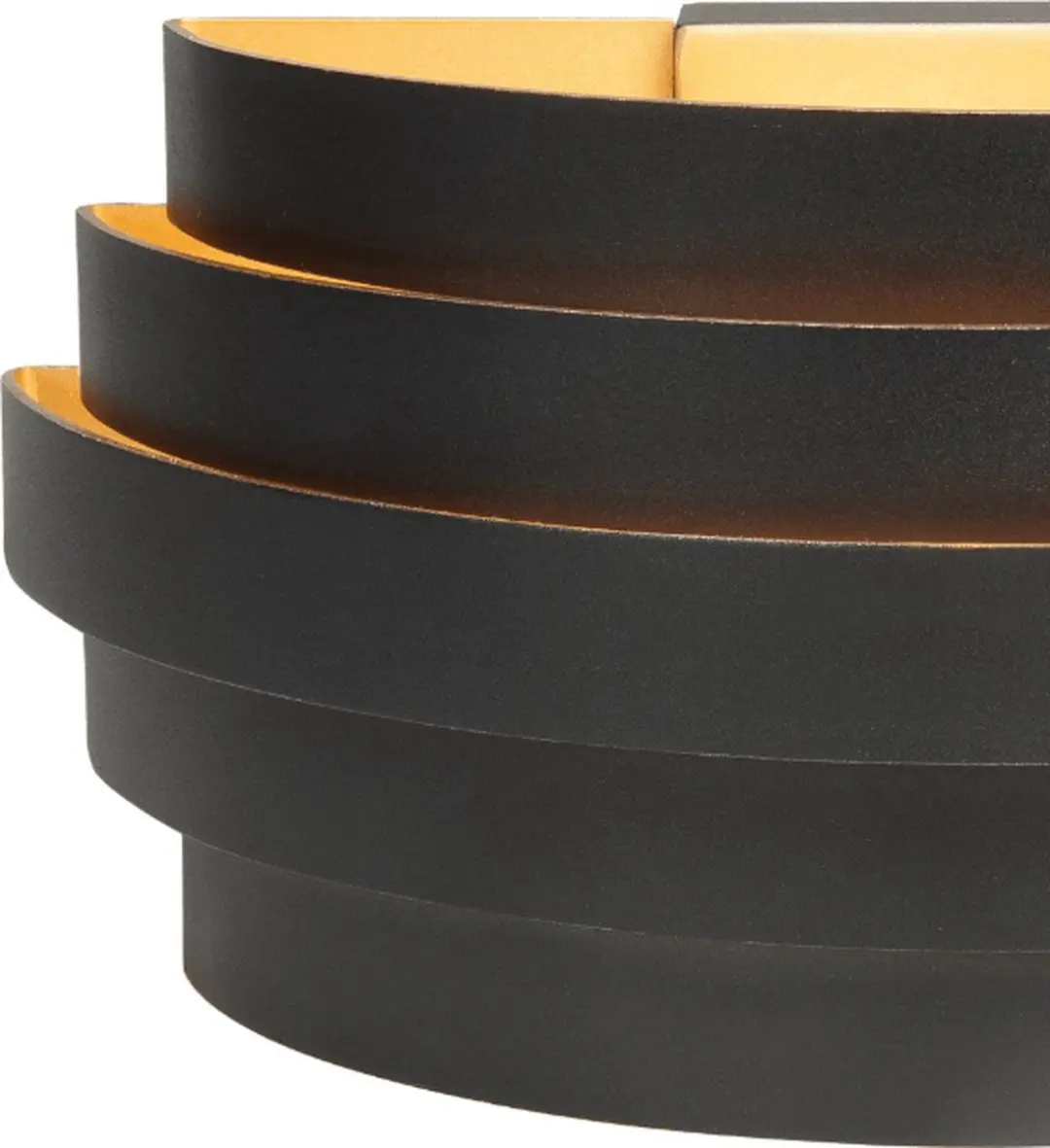 Highlight Wandlamp Scudo 25cm - Zwart/Gouden binnenkant