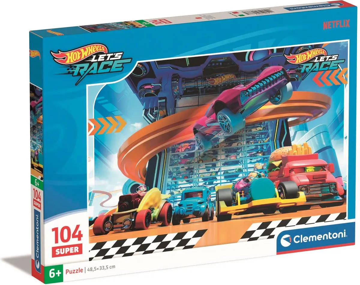Clementoni Hot Wheels Puzzel 104 Stukjes - Multicolor