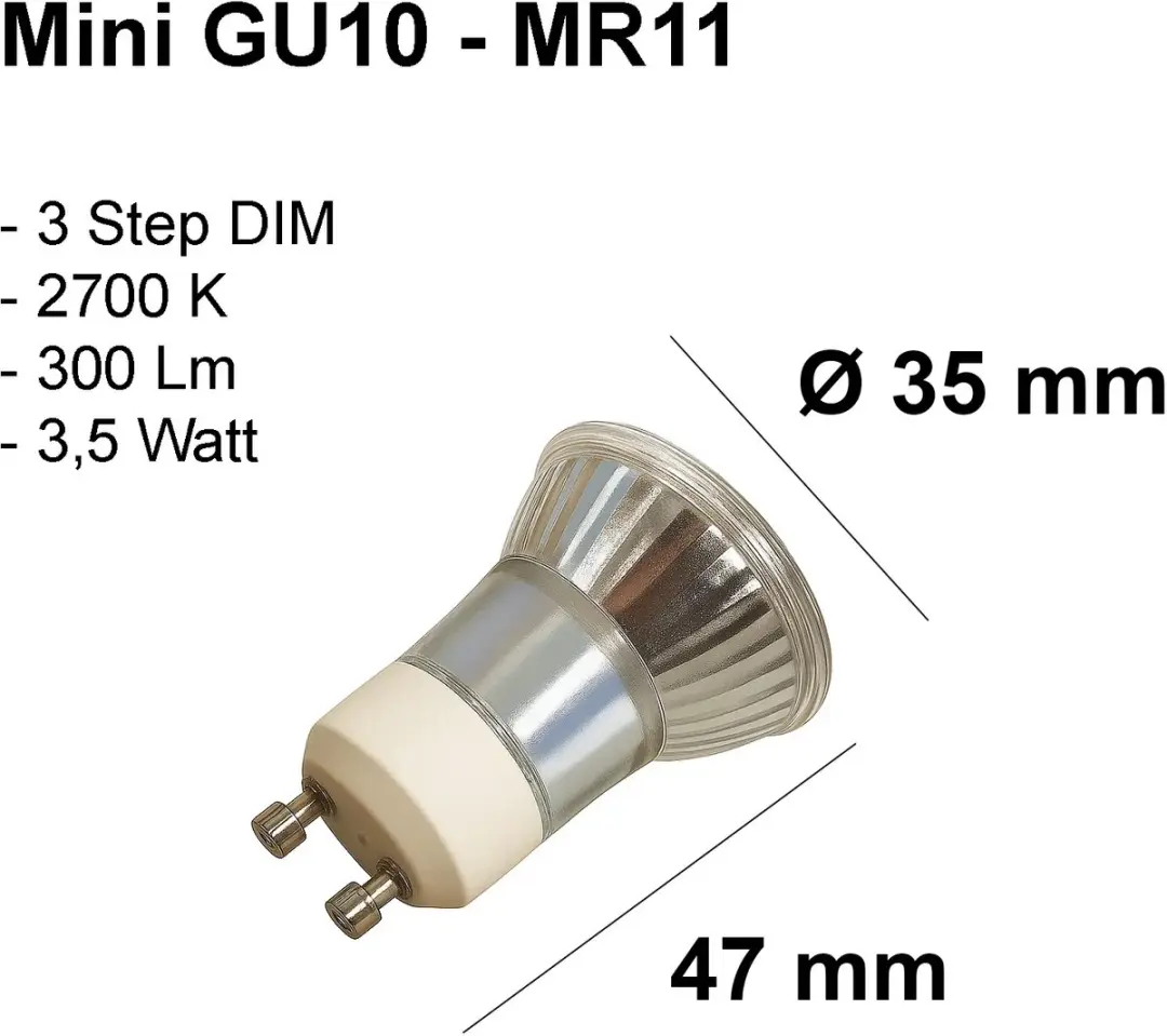 Highlight LED GU10 3.5W Warm Wit 2700K - 3-staps dimbaar