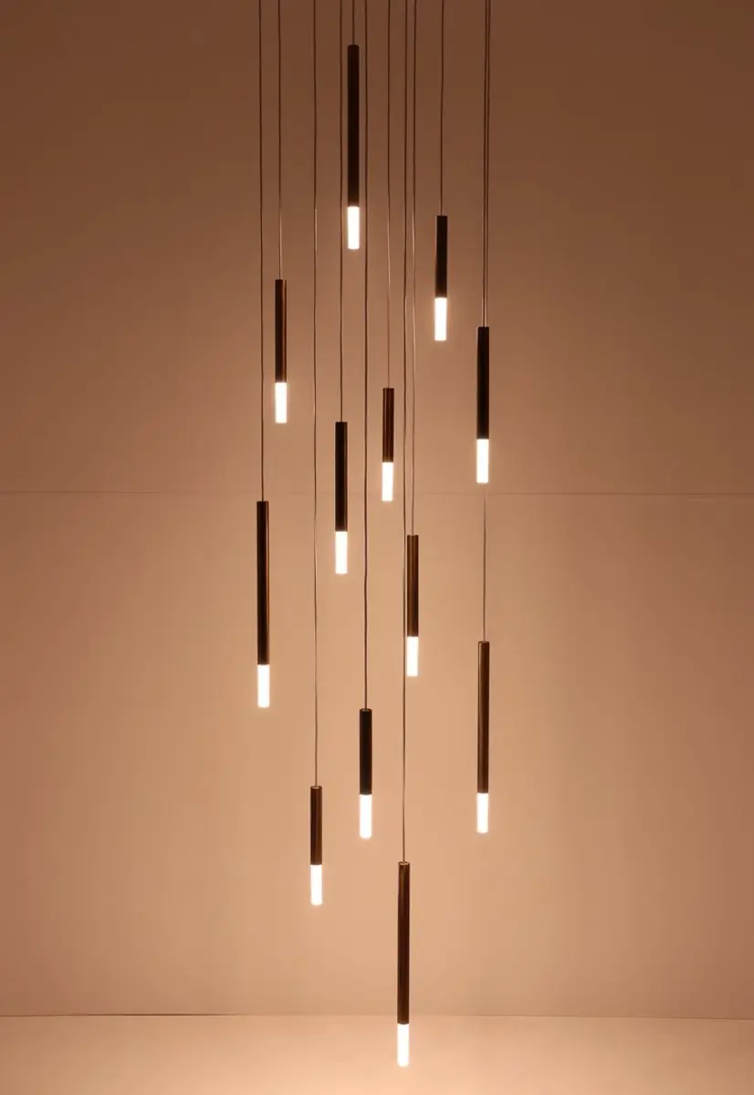 Masterlight Videlamp Hanglamp 12 Lichtpunten - Brons - 350cm