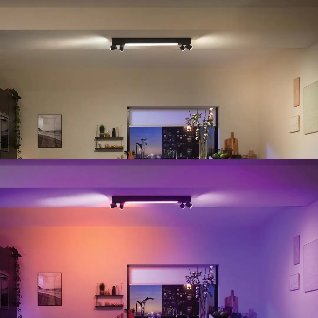 Philips Hue Centris Opbouwspot Zwart - 4 Lichtpunten RGBW
