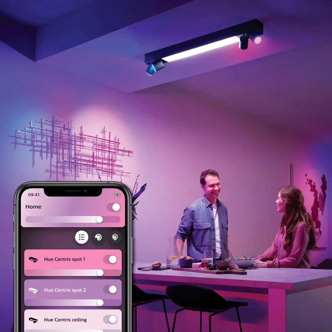 Philips Hue Centris Opbouwspot Zwart - 4 Lichtpunten RGBW