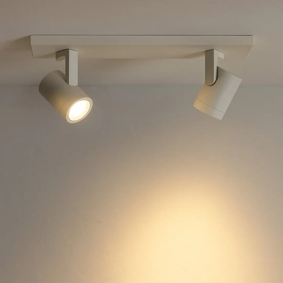 Highlight Aston Opbouwspot Wit Metaal GU10 - 2-voudig - 40cm