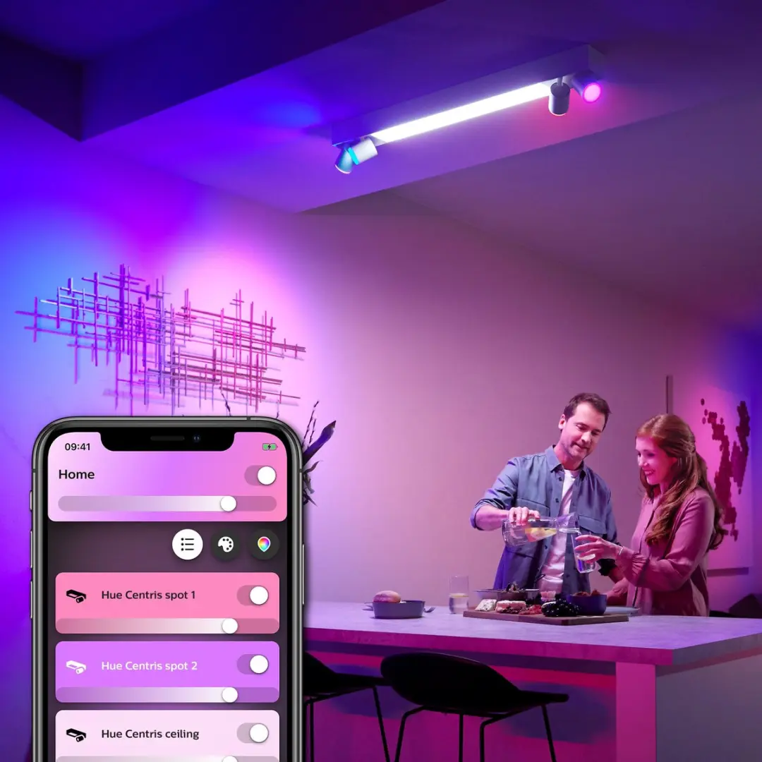 Philips Hue Centris Opbouwspot - 4 Lichtpunten RGBW - Incl. Dimmer Switch
