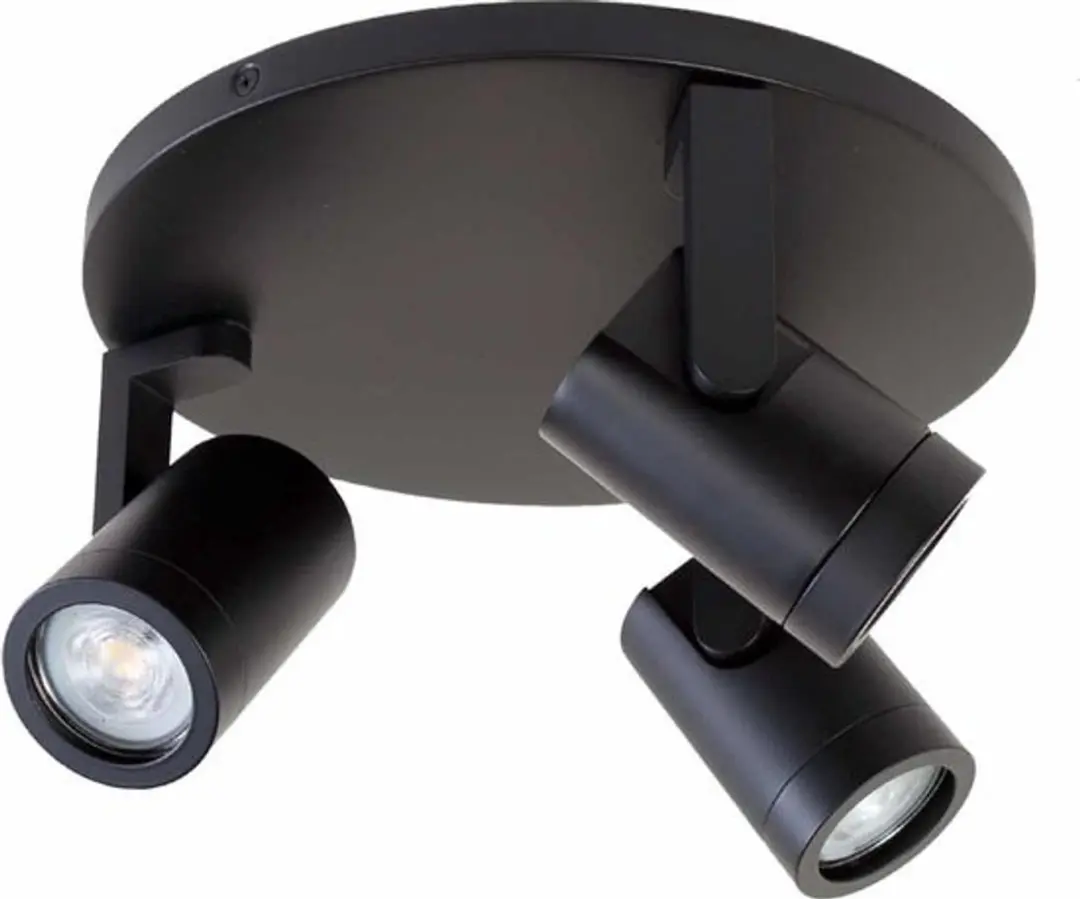 Highlight Aston Opbouwspot - 3x GU10 - Zwart - Ø25cm