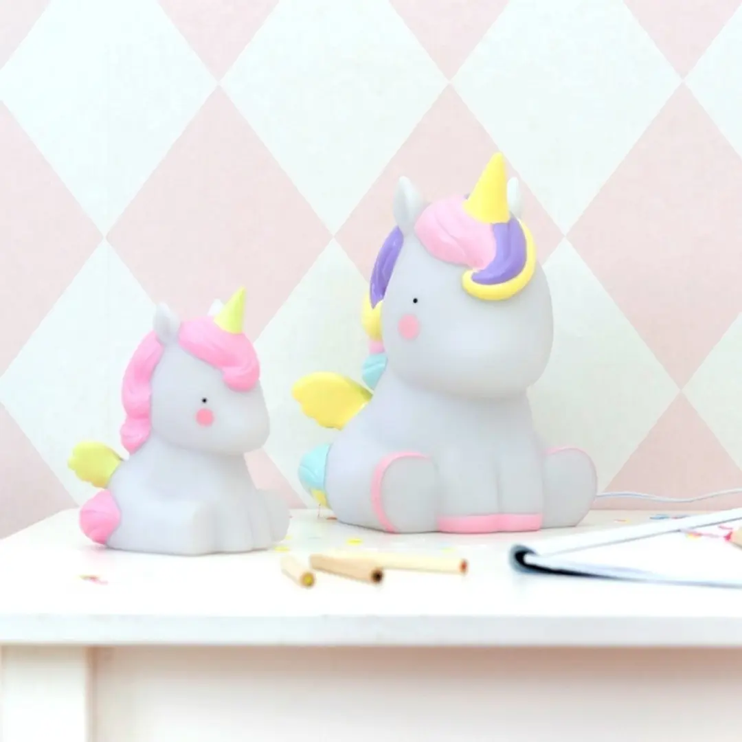 A Little Lovely Company Unicorn Nachtlampje - Roze/Wit