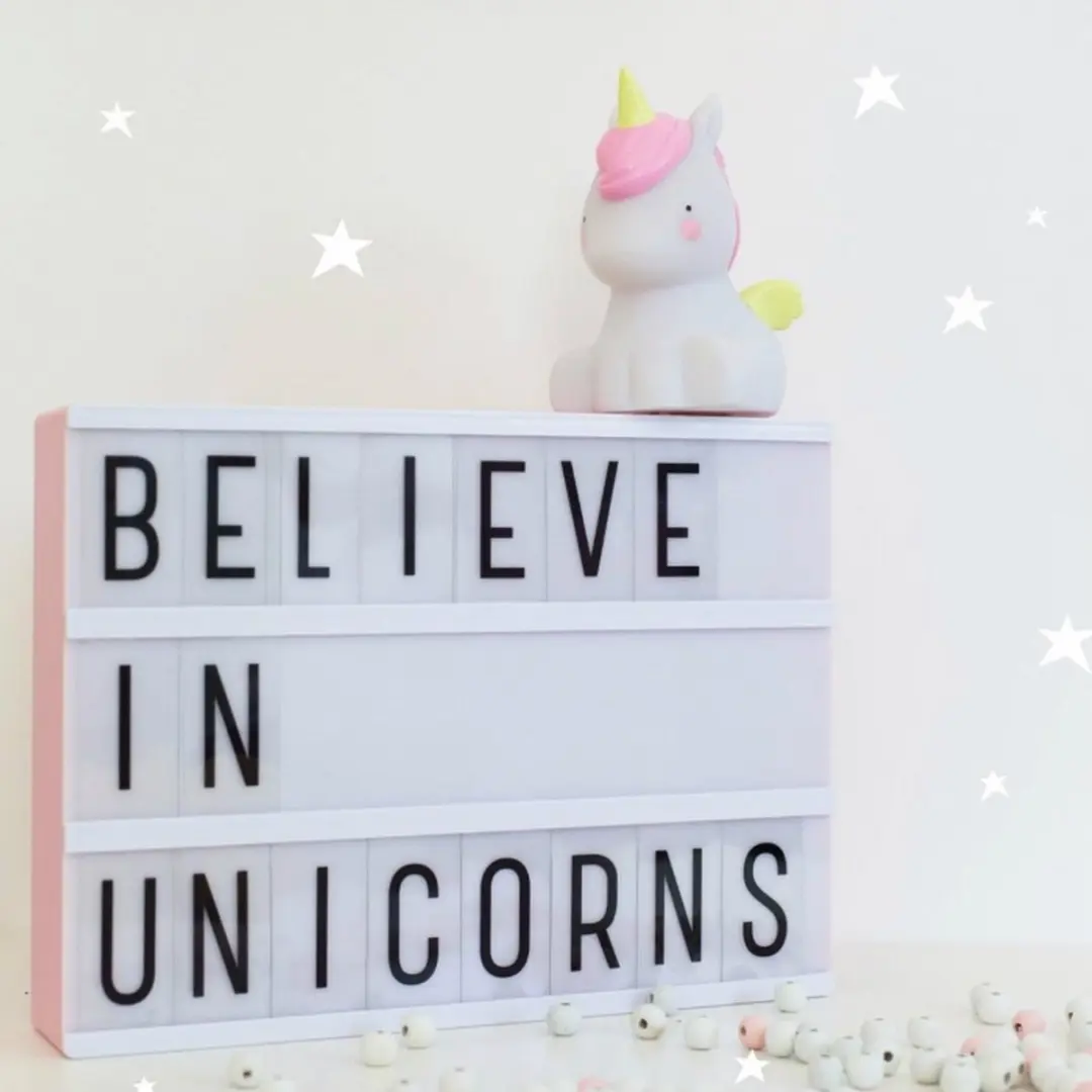A Little Lovely Company Unicorn Nachtlampje - Roze/Wit