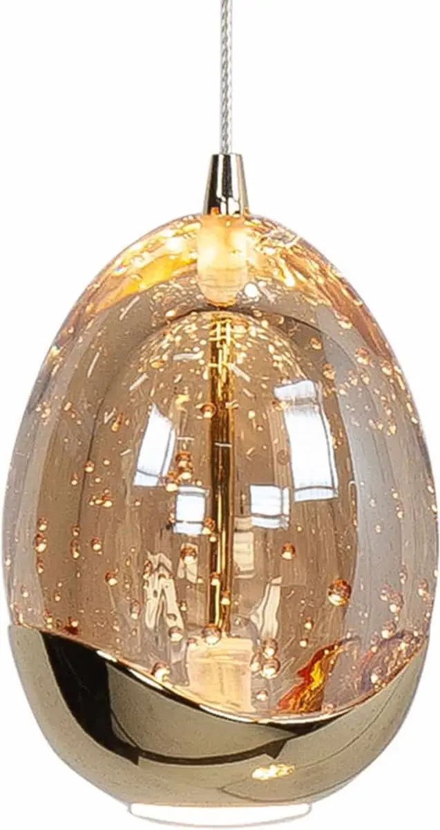 Vloerlamp goud amber glas Egg led