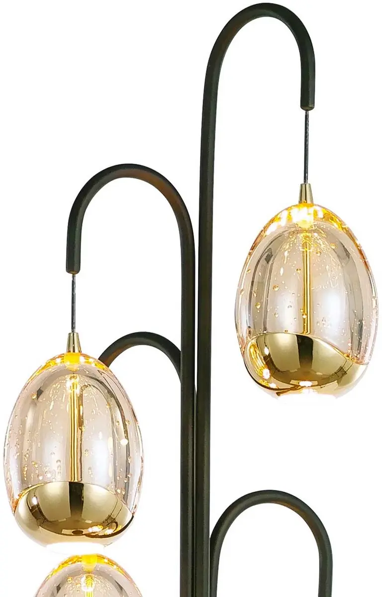 Vloerlamp goud amber glas Egg led