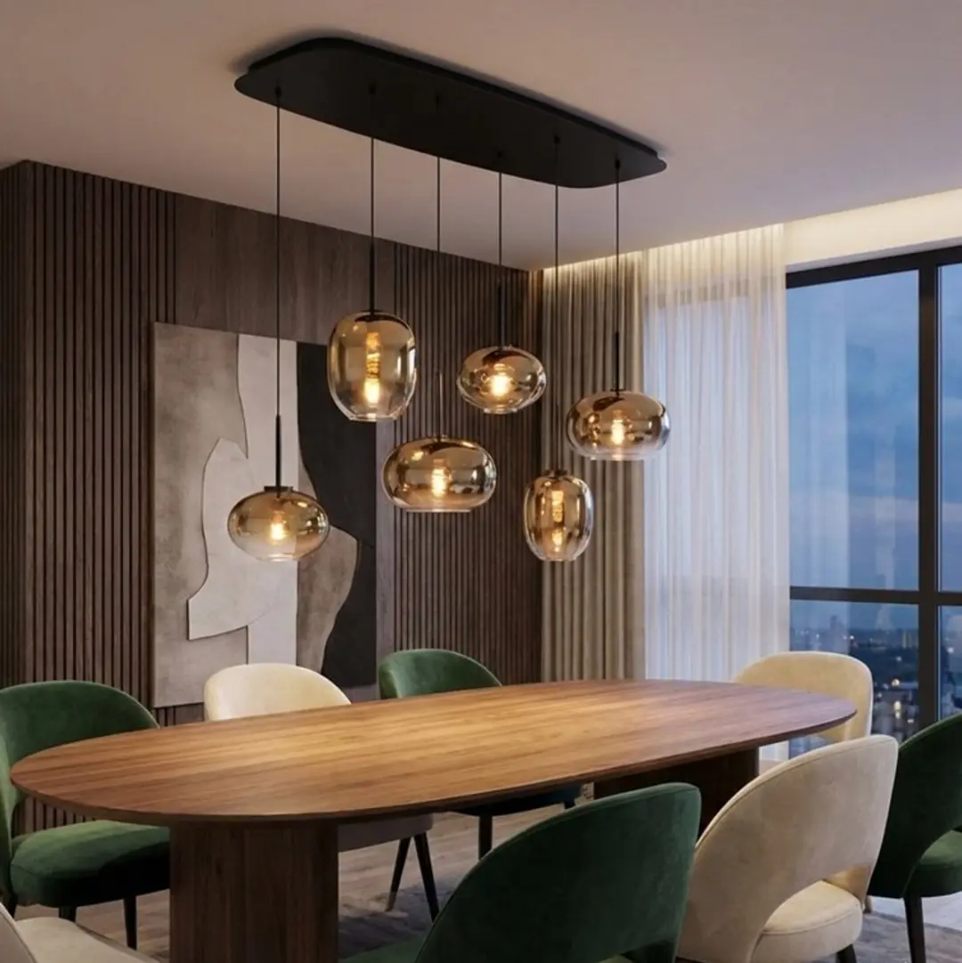 Highlight Bellini Hanglamp Goud 6 Lichts 100x39cm