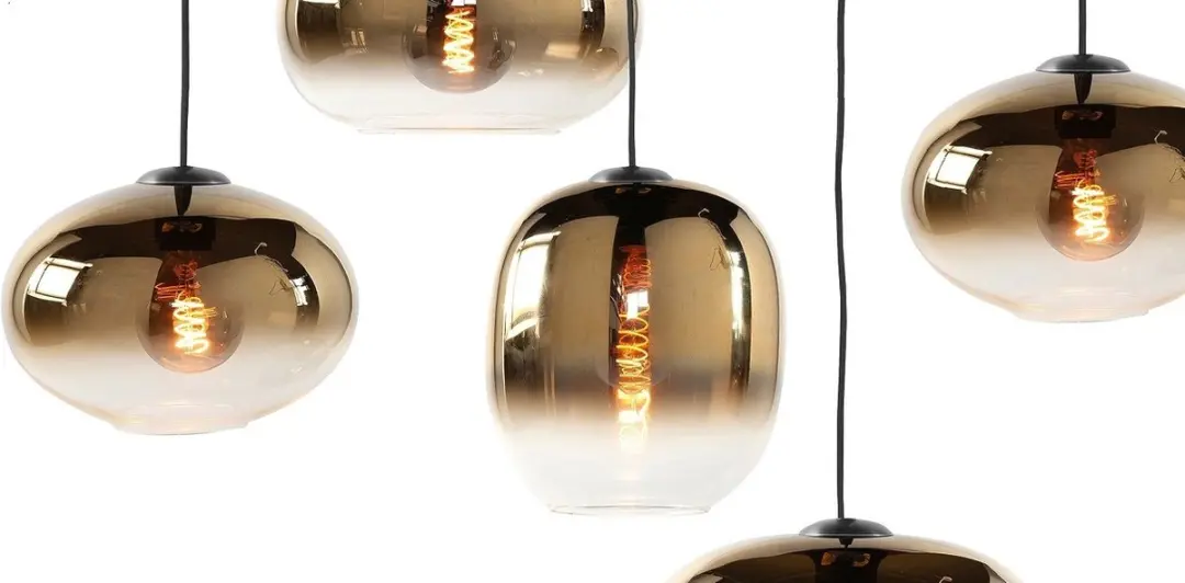 Highlight Bellini Hanglamp Goud 6 Lichts 100x39cm