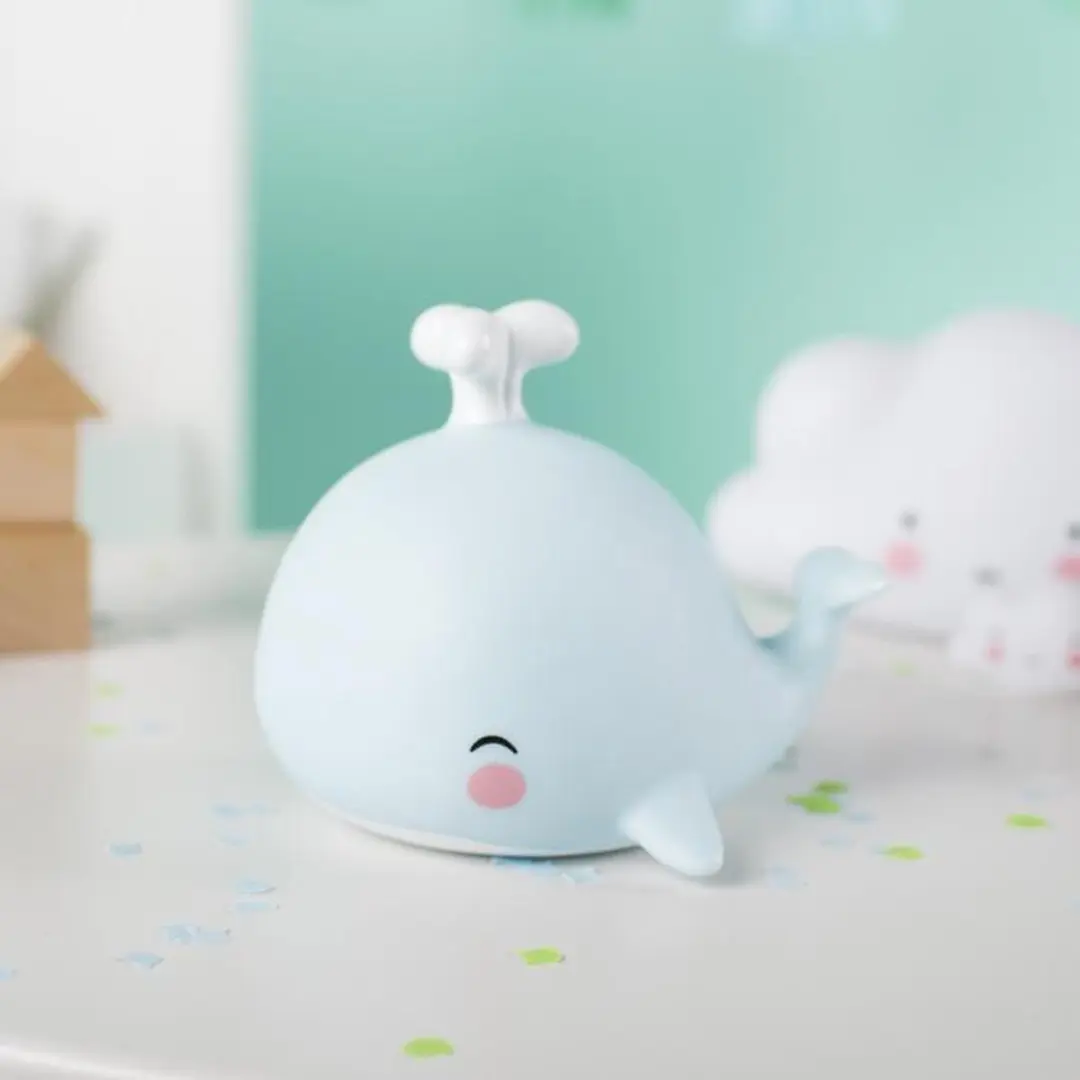 A Little Lovely Company Walvis Kinderlampje - Blauw - 1 Lichtpunt