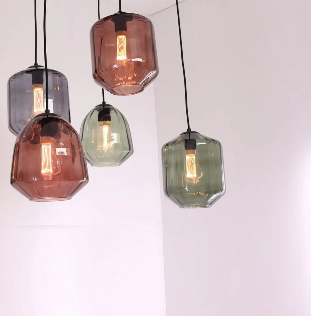 Highlight Videlamp Hanglamp - 5 Lichters - 380cm - 5 Kleuren