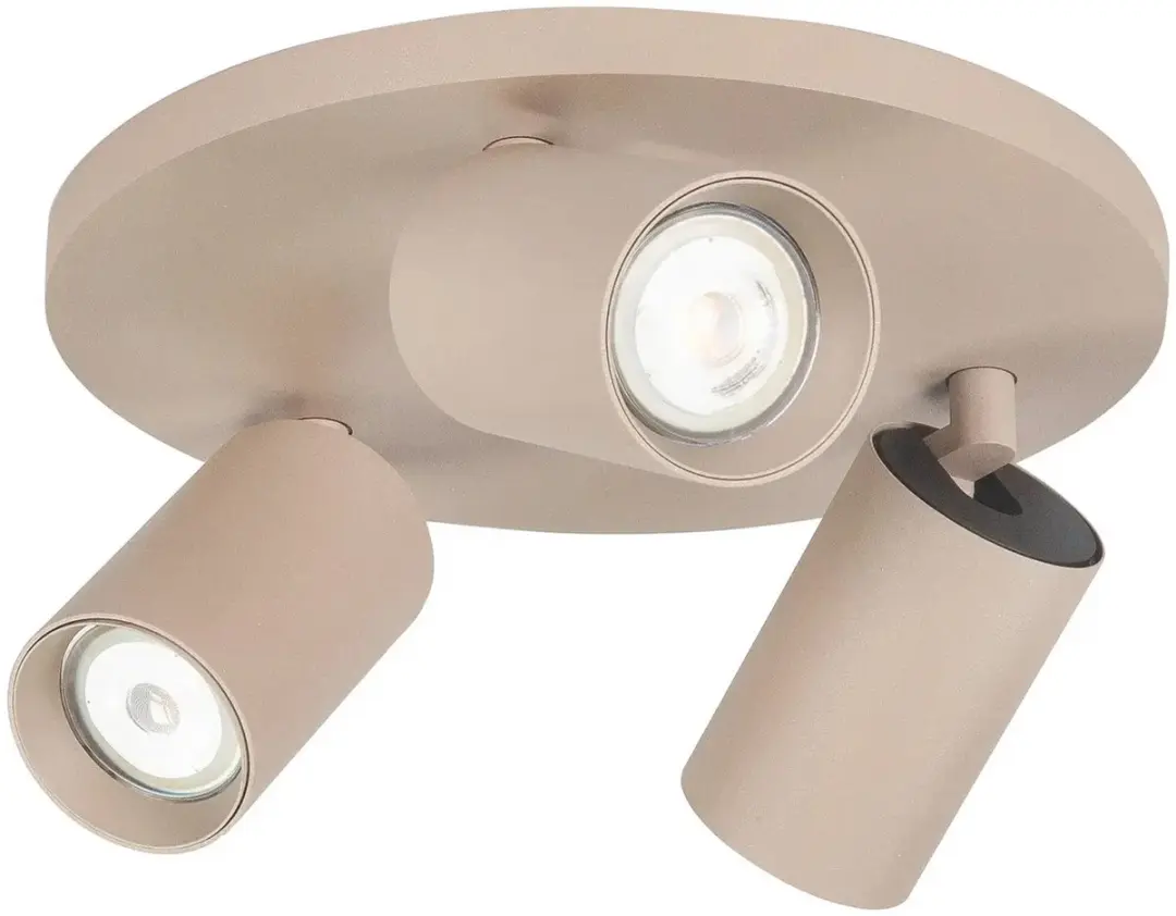 Highlight Mila 3 Opbouwspots GU10 - 3 Stuks - Beige/Zand Metaal